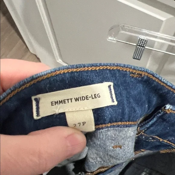 Madewell Dark Blue Emmett Wide-Leg Jeans with Front Patch Pockets Size 27 Petite - Picture 7 of 8